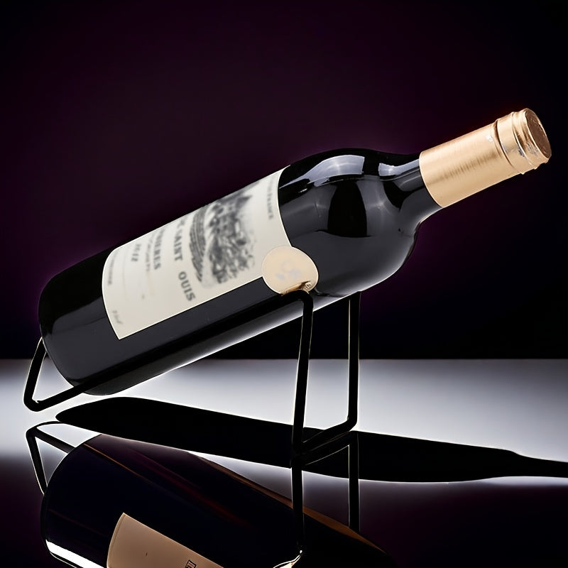 Qora metall sharob racki stol usti uchun stakanga mo'ljallangan oshxona ovqatlanish dekoratsiyasi