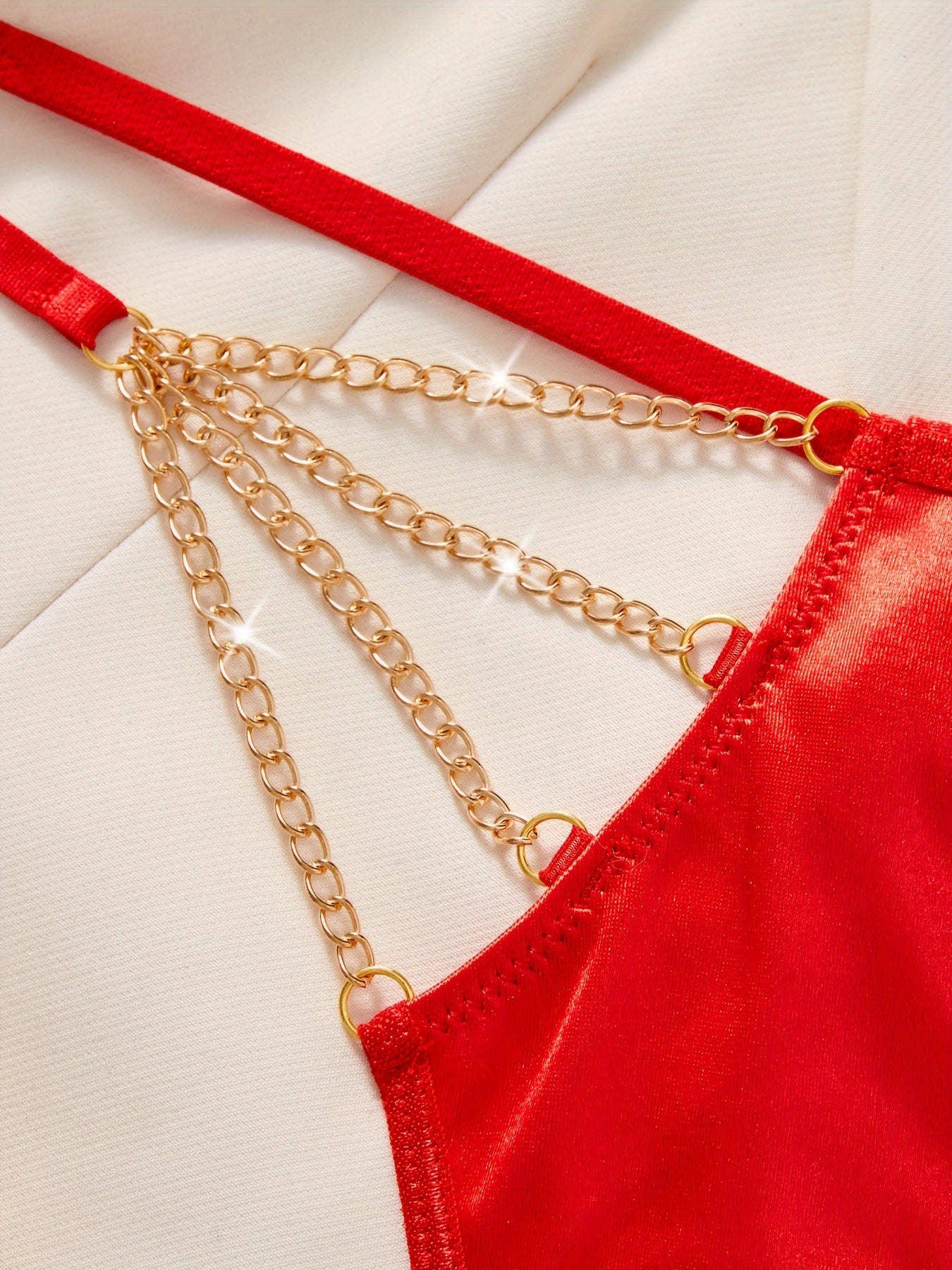 Women's Low Waist Hot Panties with Metal Chain Sexy Lingerie