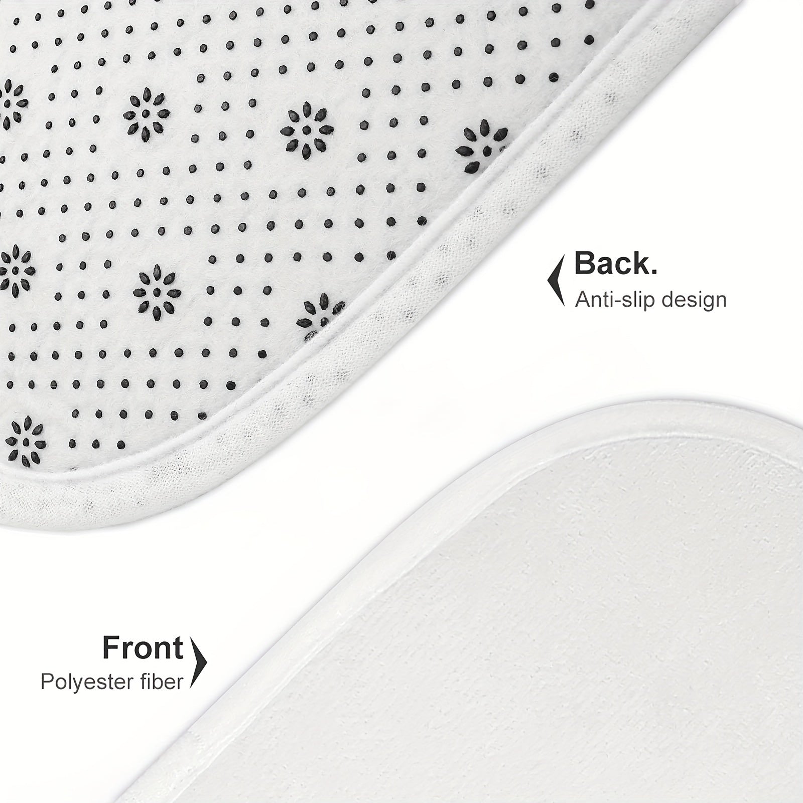 Set of 2 Microfiber Bathroom Rugs Non-Slip Absorbent Foam Bathtub and U-Shaped Mats