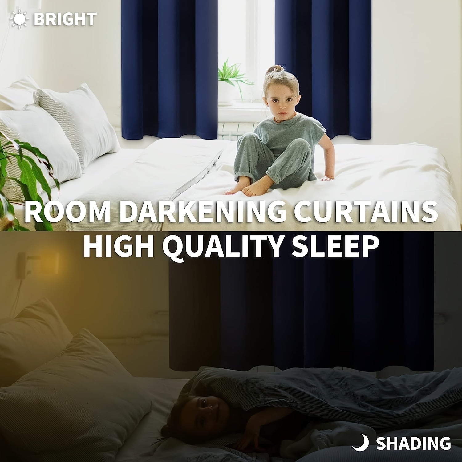 Thick Double-Sided Blackout Curtain for Living Room Bedroom Kitchen Bathroom