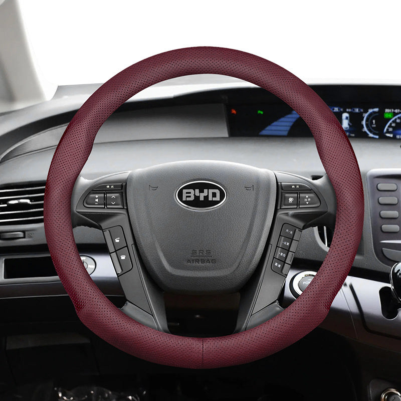 Universal avtomobil boshqaruv g'ildiragi qopqog'i nafas oladigan PU charm qora 37-38.5cm