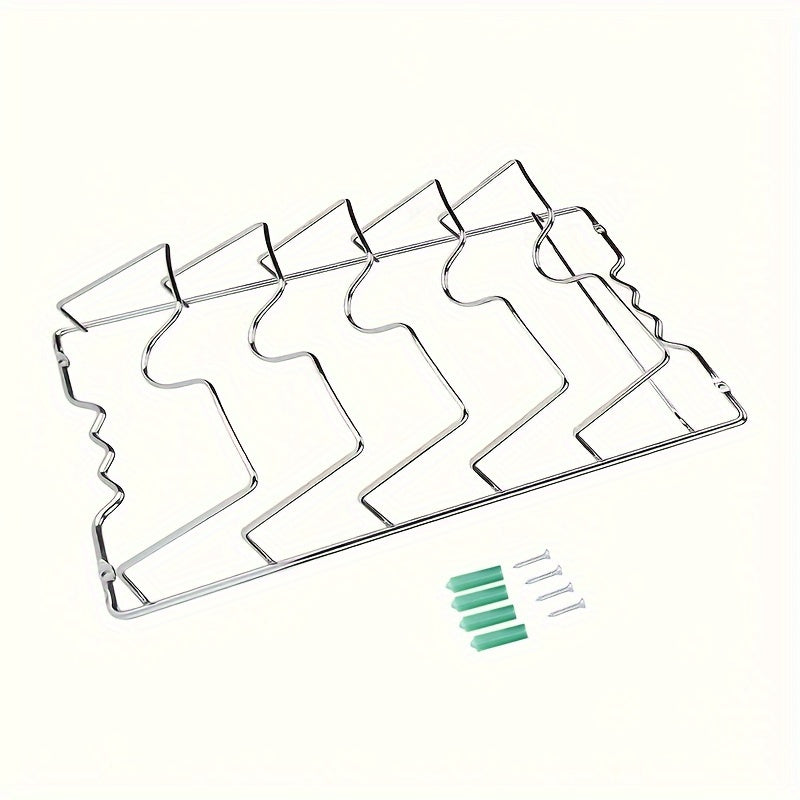 Soporte para tapas de metal montado en la pared con múltiples capas para almacenamiento en la cocina