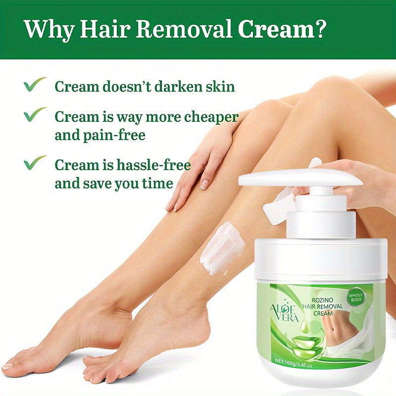 Крем для удаления волос с алоэ вера для всех типов кожи 100 г мягкий и легкий