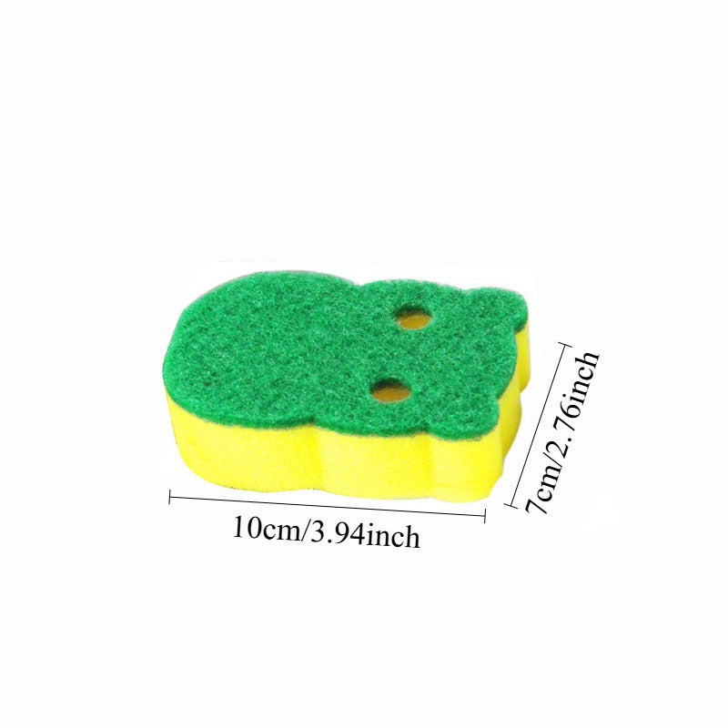 Set of 10 Bear-Shaped Natural Sponges for Kitchen and Household Cleaning