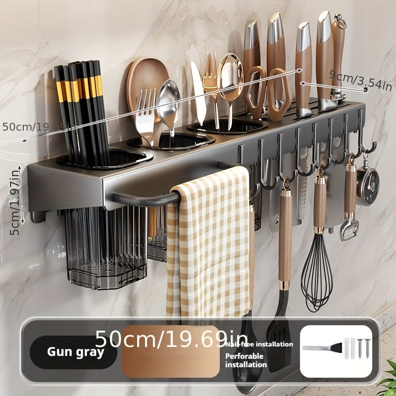 Organizador de almacenamiento para herramientas de cocina, soporte de pared para utensilios y cuchillos
