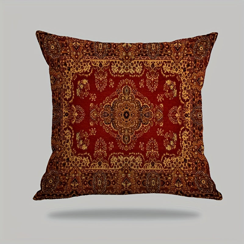 Bohemian Throw Pillow Cover Double-Sided Decorative Cushion Case 44.96x44.96 cm Polyester Zipper Closure