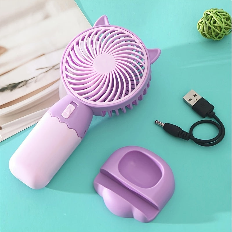 Portable Mini Fan Rechargeable Handheld Wearable for Office Outdoor Travel