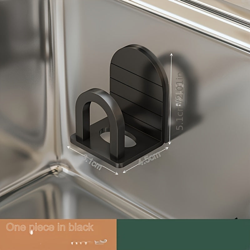 No-Drill Kitchen Wall Rack Set of 2 Space Aluminum Sink Organizer with Steel Ball Drainage