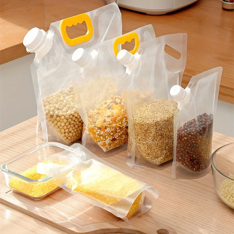 Pack of 5 3L Food Storage Bags with Lids Airtight Plastic Containers for Kitchen