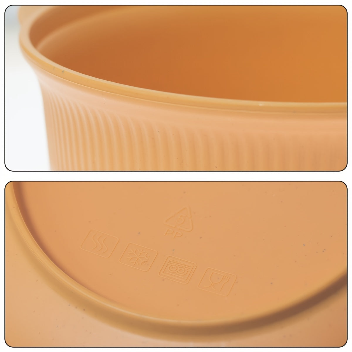 Large Capacity Plastic Food Storage Bowls Set with Lids and Spoons for Soup and Noodles