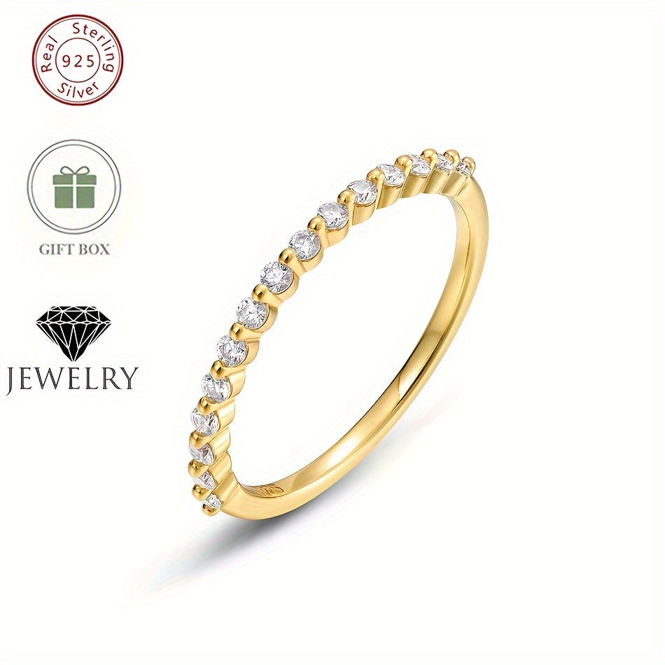 Sterling Silver 0.22CT Moissanite Engagement Ring for Her Wedding Jewelry