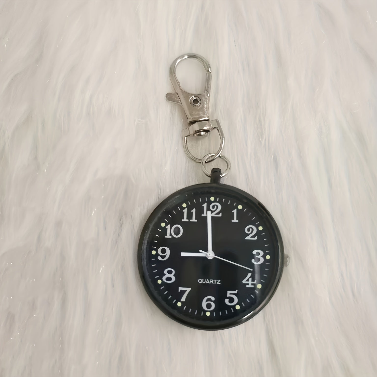 Large Number Nurse Exam Quartz Waterproof Pocket Watch with Key Chain for Students