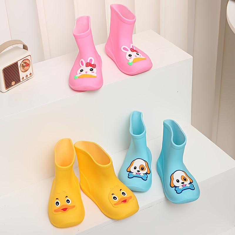 Kids Boys Cartoon Animal Waterproof PVC Short Rain Boots Lightweight Durable Outdoor Play