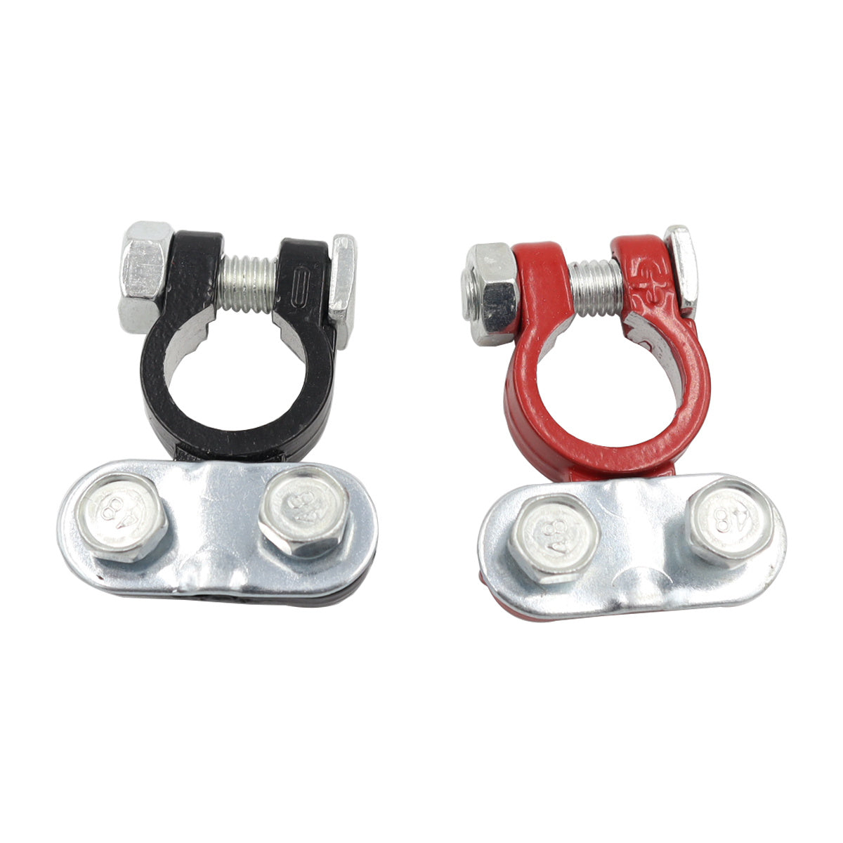 2 Pairs Heavy Duty Battery Terminal Clamps for Car Boat Truck in Alloy