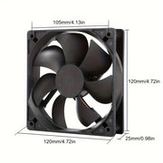 120mm USB Computer PC Fan for CPU and Case Cooling 2000 RPM 66 CFM