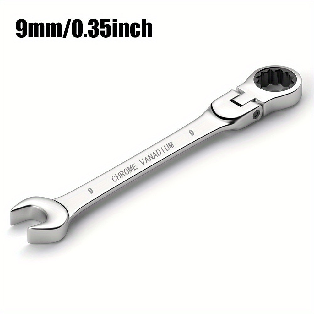 Llave de carraca de cabeza flexible universal de 8-19 mm, herramienta de doble propósito