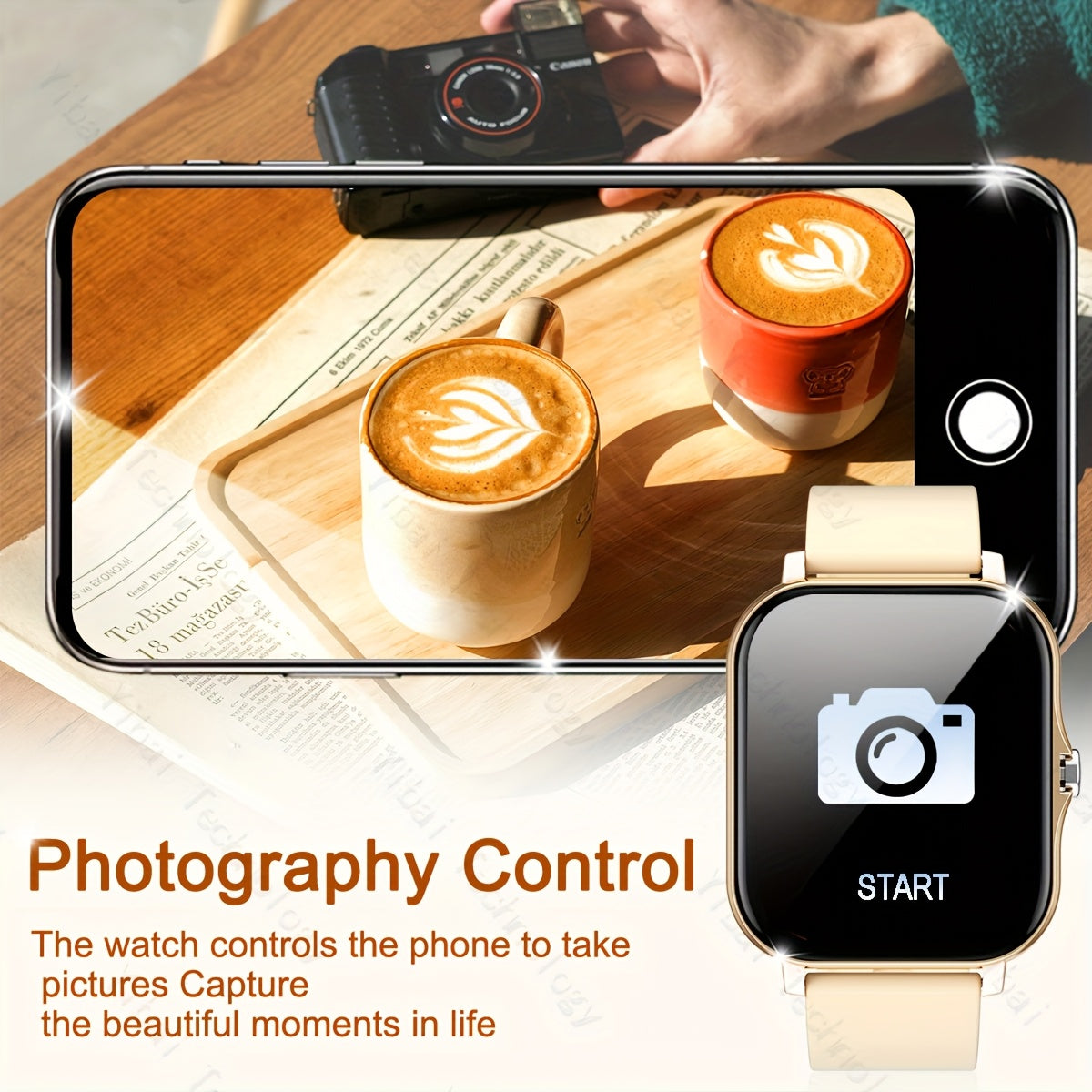 Smart Watch Men Women 1.83-Inch HD Screen Voice Assistant Fitness Tracker