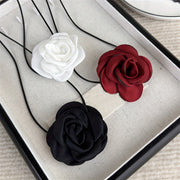 Set of 3 Fabric Rose Flower Necklaces for Women Multiway Jewelry for Parties and Daily Wear