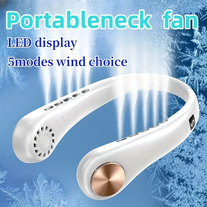 Mini Personal Bladeless Fan with USB Rechargeable 3 Speeds LED Display