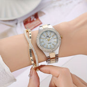 Ladies Cross Bracelet with Steel Strap and Nail Design