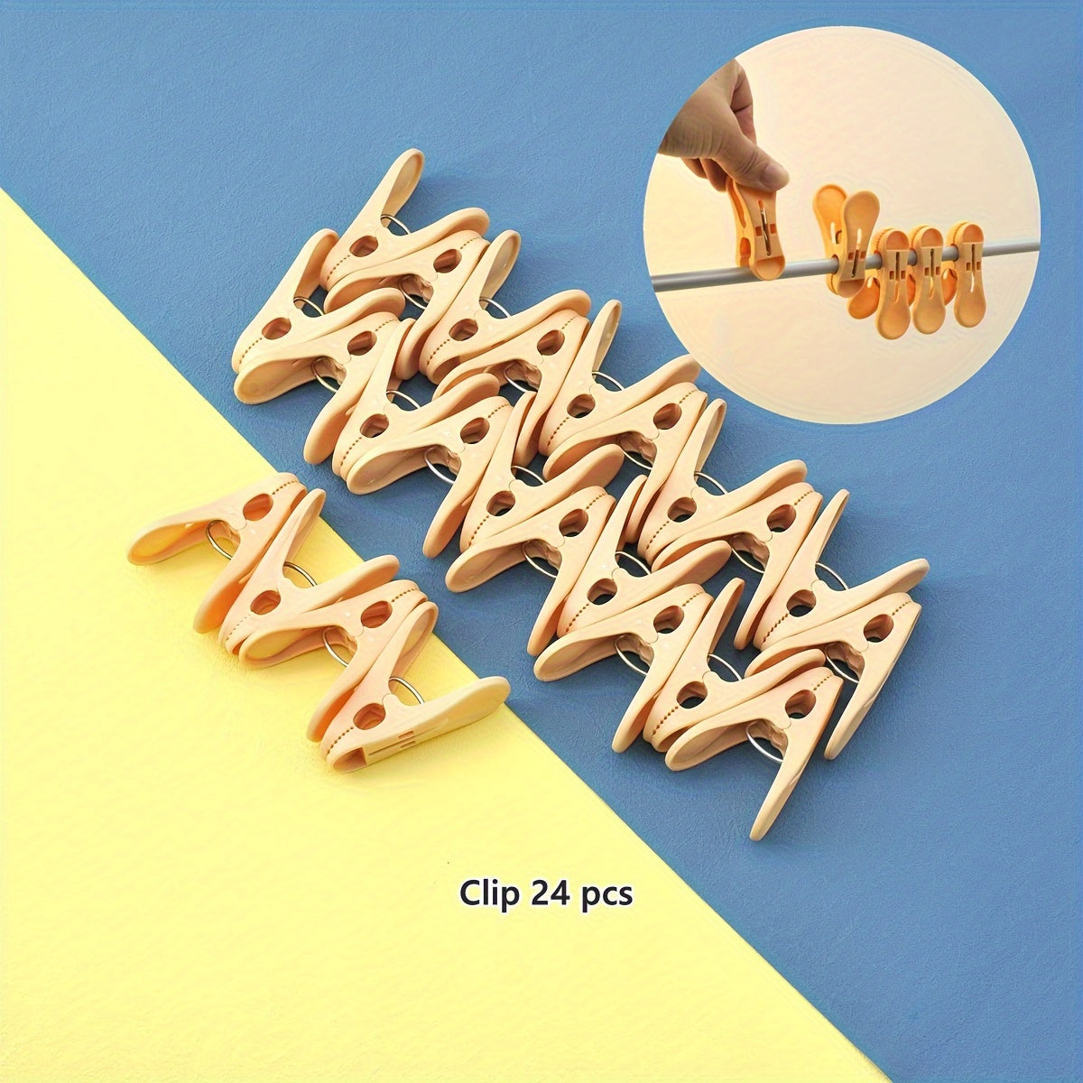 24 Pieces Windproof Clothespins Durable Clothes Socks Sheet Hangers Drying