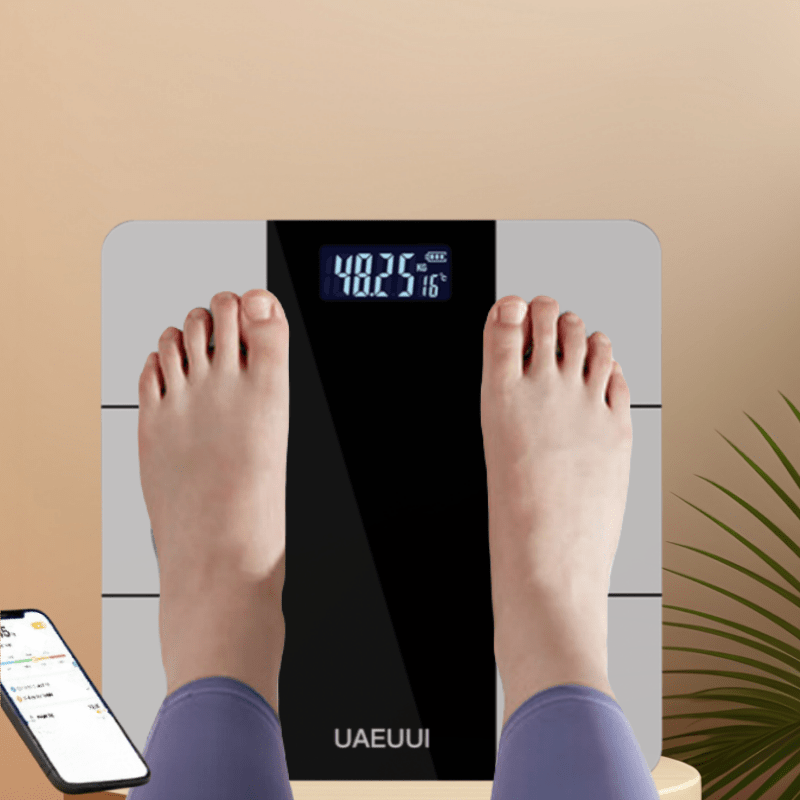 UAEUUI Intelligent Electronic Body Fat Scale - Uyda va hammomda aniq vazn o'lchash uchun simsiz va batareya bilan ishlaydigan.