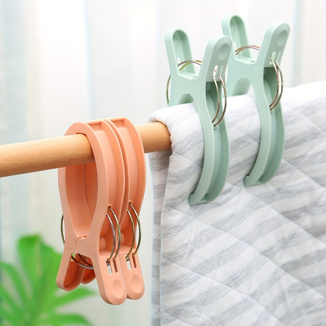 Juego de 6 pinzas de ropa de plástico extra grandes a prueba de viento para secar y uso en exteriores