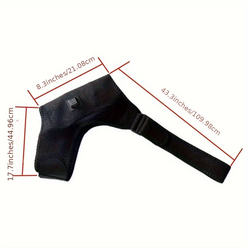 USB quvvatlangan isitiladigan yelka va tirsak massaj qiluvchi tayanch, tinchlantiruvchi issiqlik yostiqchasi, past voltli ishlash, nafas oladigan to'r mato va sozlanadigan tasma bilan.