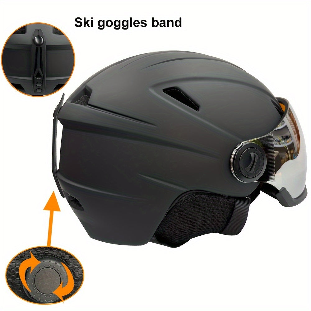 Ski Helmet with Goggles Breathable Lightweight Winter Sports Universal Fit