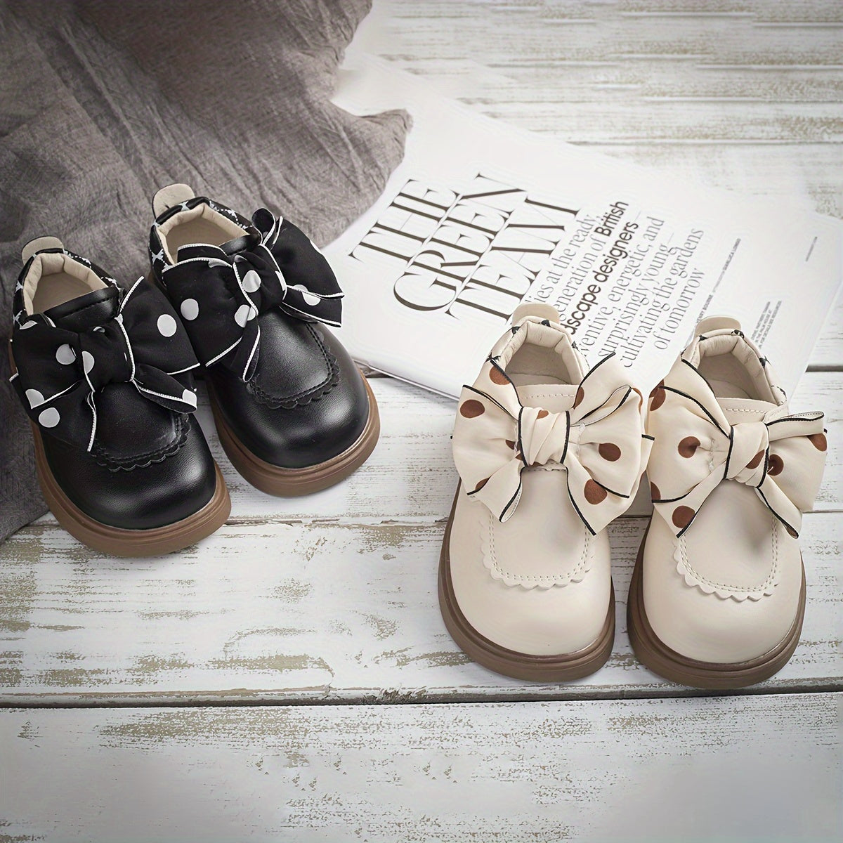 Girls Loafers with Bowknot Non-Slip Lightweight All-Season Casual Shoes