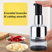 Juego de prensa de ajo y picadora de acero inoxidable 304, herramienta de cocina manual para picar y triturar verduras