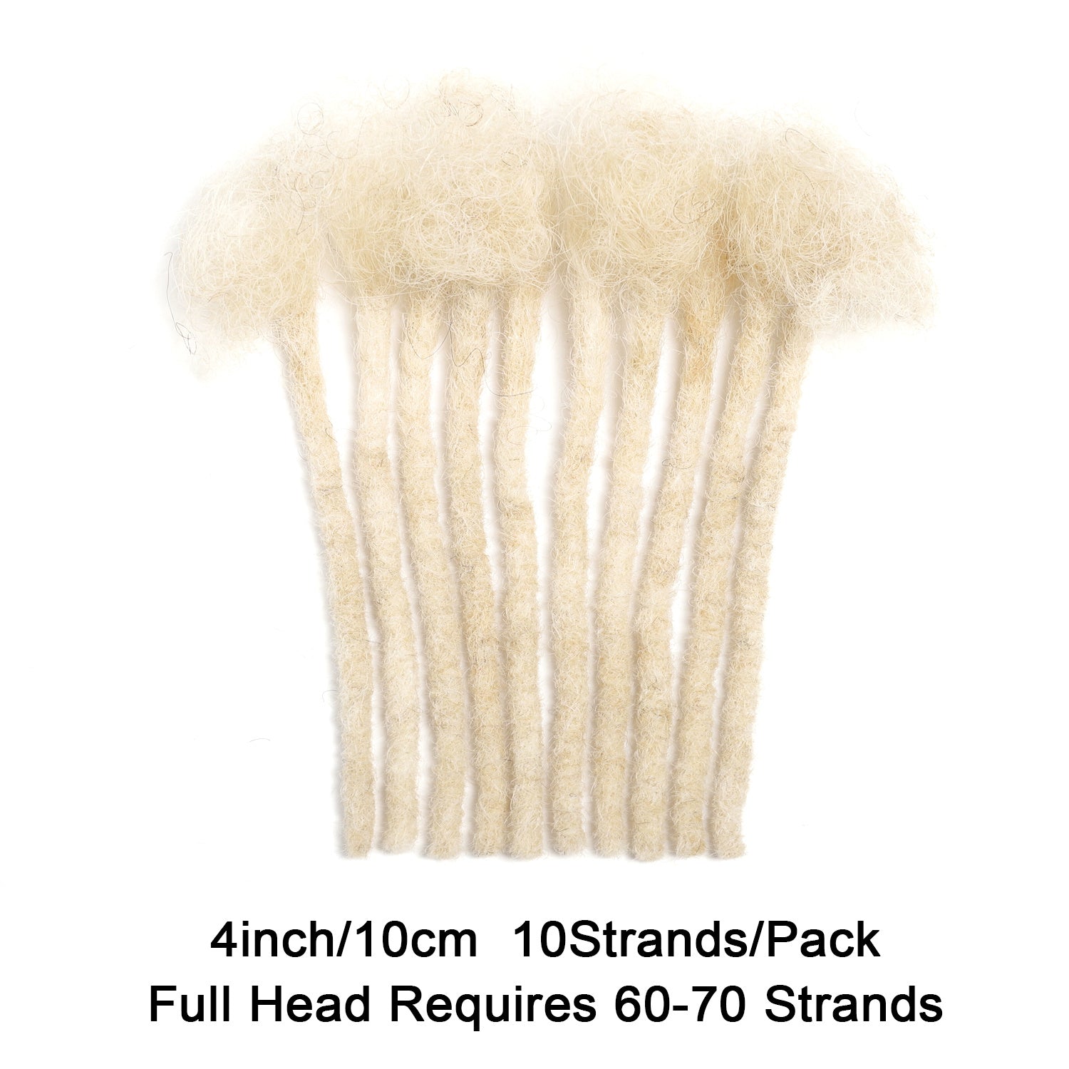 Handmade Dreadlocks Extensions 10 Strands Human Hair Dyeable Curly Twisted