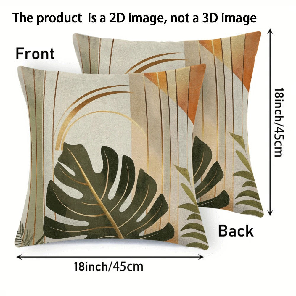 Set of 2 Waterproof Boho Chic Pillow Covers 45.72cm Square for Living Room Bedroom Outdoor