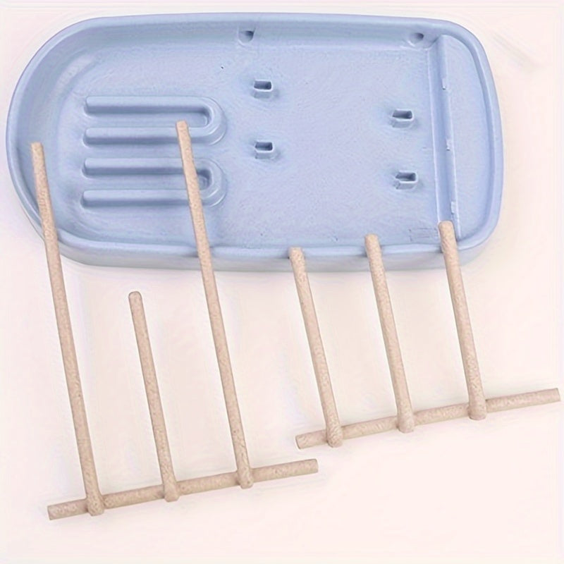 Wheat Straw Milk Bottle Drain Rack with Storage Basket Multi-Functional Kitchen Organizer