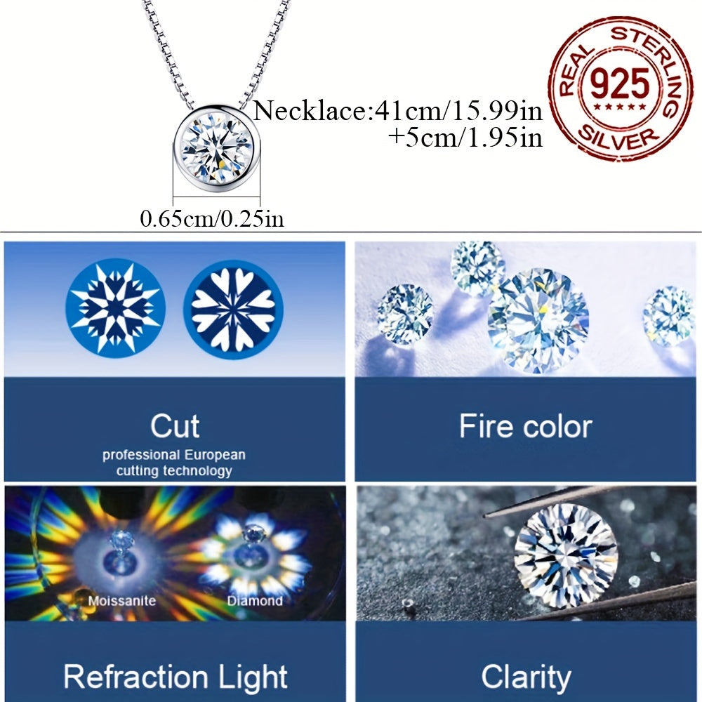 Изысканное ожерелье из серебра 925 пробы с блестящим белым кубическим цирконием - идеально для людей с аллергией, с регулируемой длиной для женщин - замечательный подарок на День святого Валентина, День матери и не только.