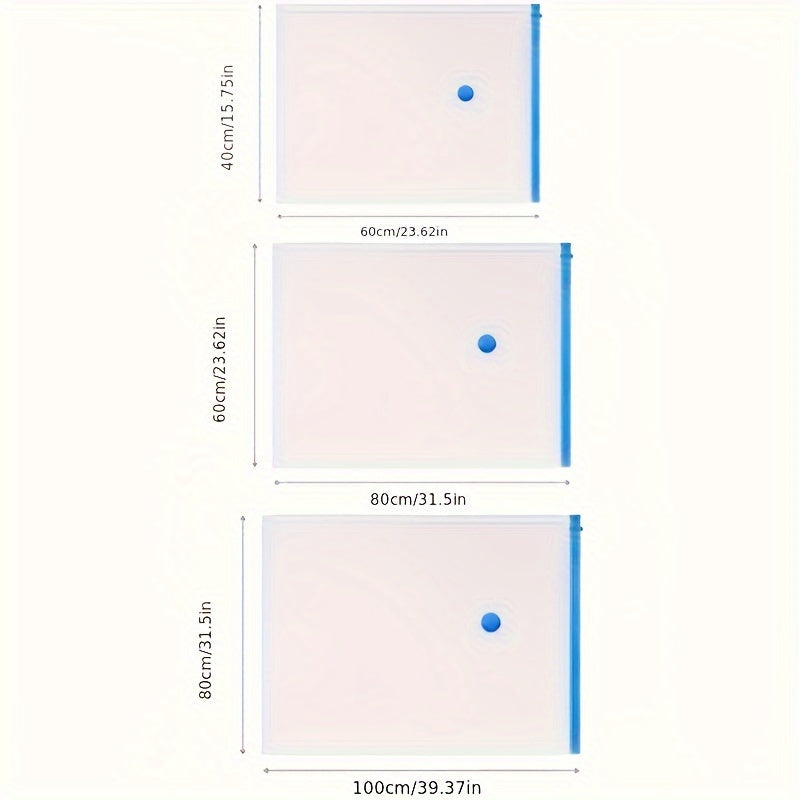 Набор из 6 вакуумных упаковок, идеально подходящих для хранения одежды и одеял, идеально для организации и легкого извлечения предметов. Включает вакуумные компрессионные пакеты и ручной насос.