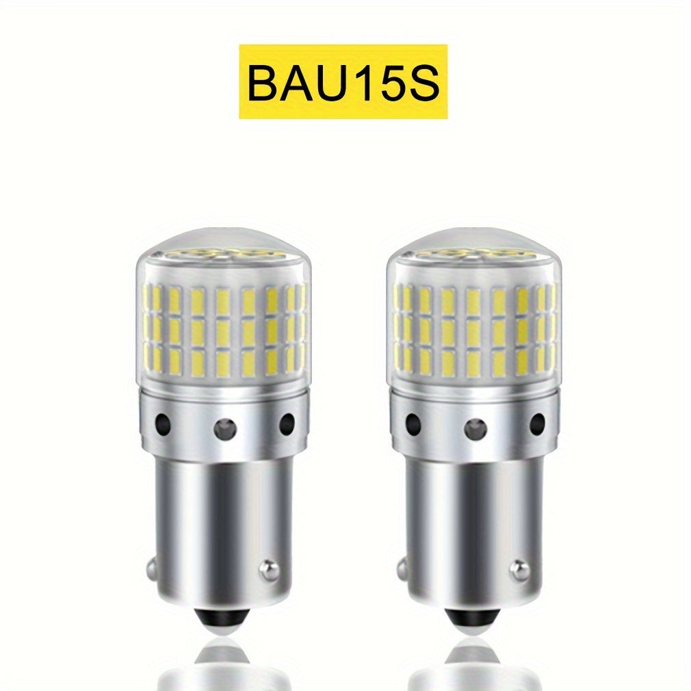 2 Pack LED Car Turn Signal and Reverse Bulbs White 1156 7440 3157 P21W