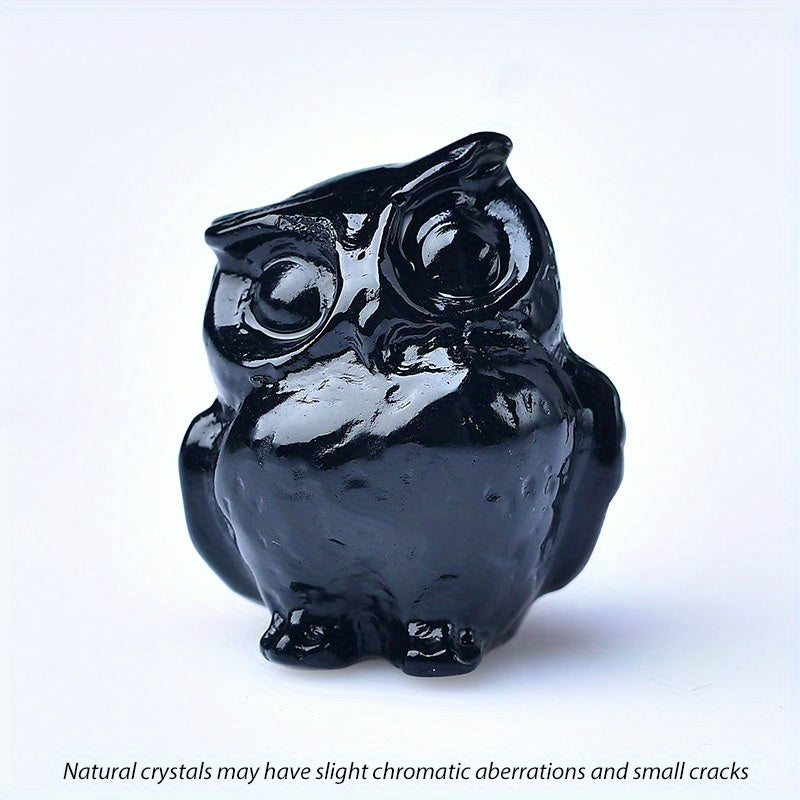 Crystal Carved Owl Figurine for Home Decor and Gift