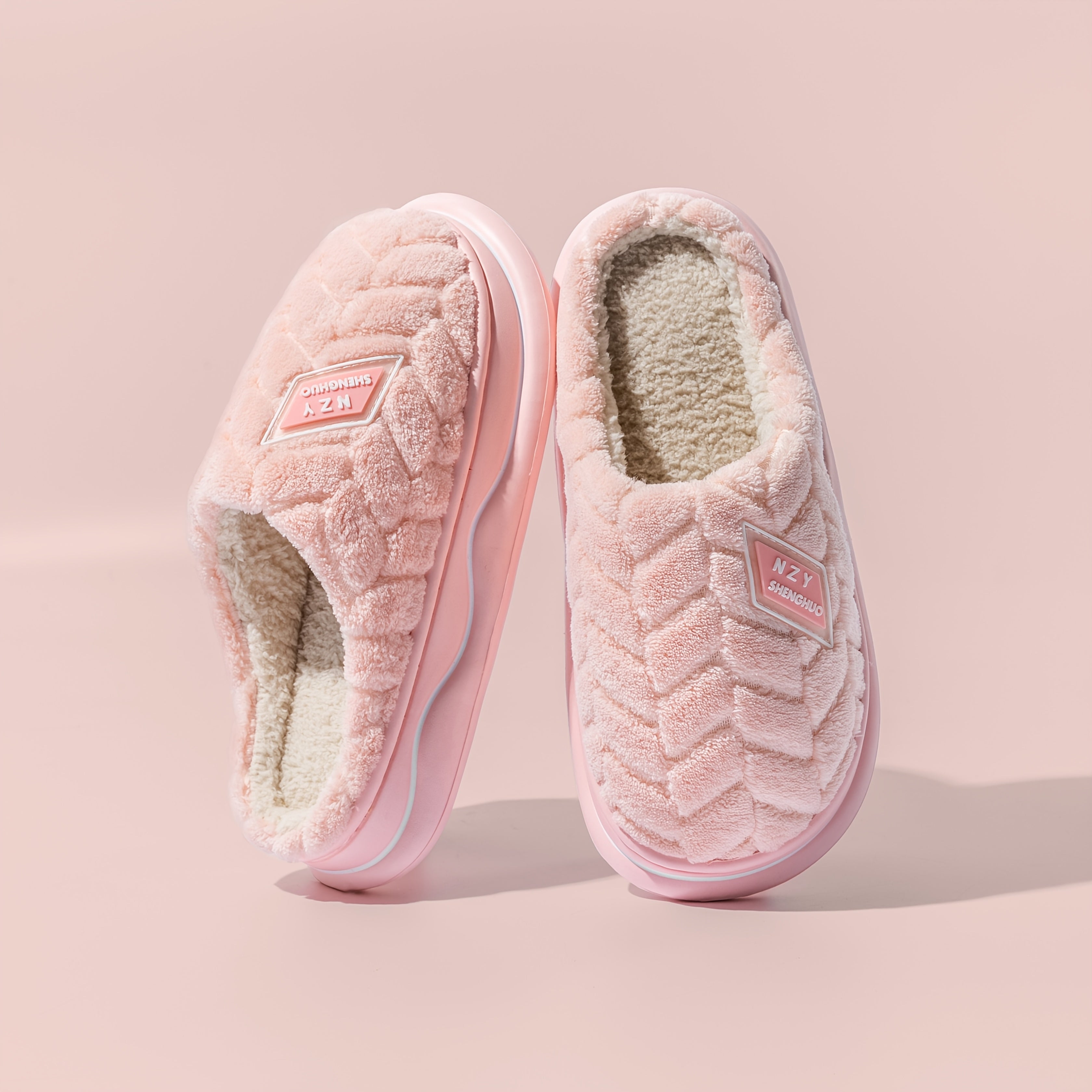 Women's Indoor Slippers Casual Solid Color Slip-On House Shoes EVA Sole