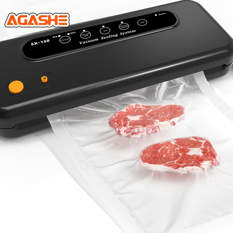 32cm yopish uzunligi, uzoq kesuvchi, tashqi chiqarish quvuri va 10 ta vakuum paket bilan Vacuum Sealer Machine. Go'sht, sabzavot va meva yangiligi saqlash uchun ideal. Oson bo'lishi bilan