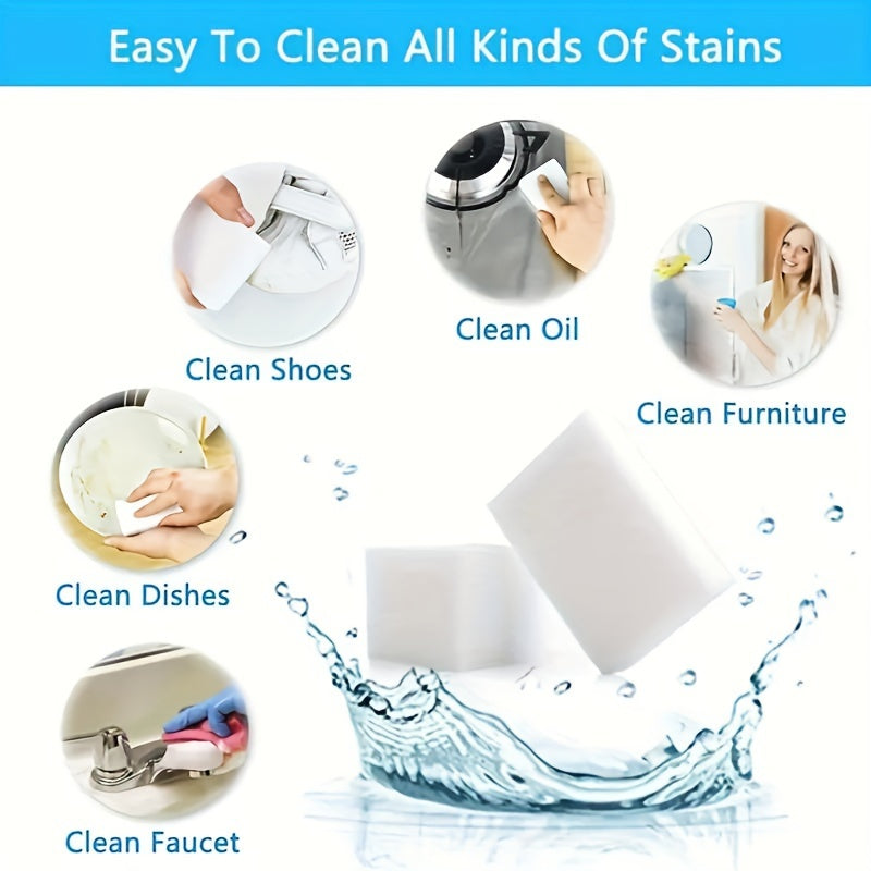 Ko‘p qavatli Magic Sponj O‘chirgich Paketi – Oshxona, hammom va pol uchun melamin ko‘pikli tozalash padlari