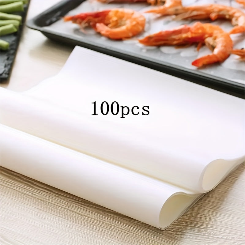 2333 BBQ Бумага 22.86x33.02 см, 50/100/200 шт., предварительно нарезанная антипригарная пергаментная бумага для выпечки, приготовления пищи, гриля, жарки и приготовления на пару - небелёная, подходит для большинства противней.