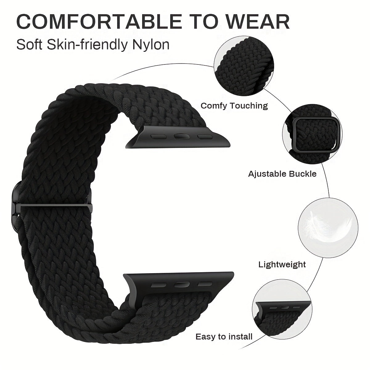 Breathable Nylon Apple Watch Band Pink with Golden Buckle for Series 1-9 SE Ultra