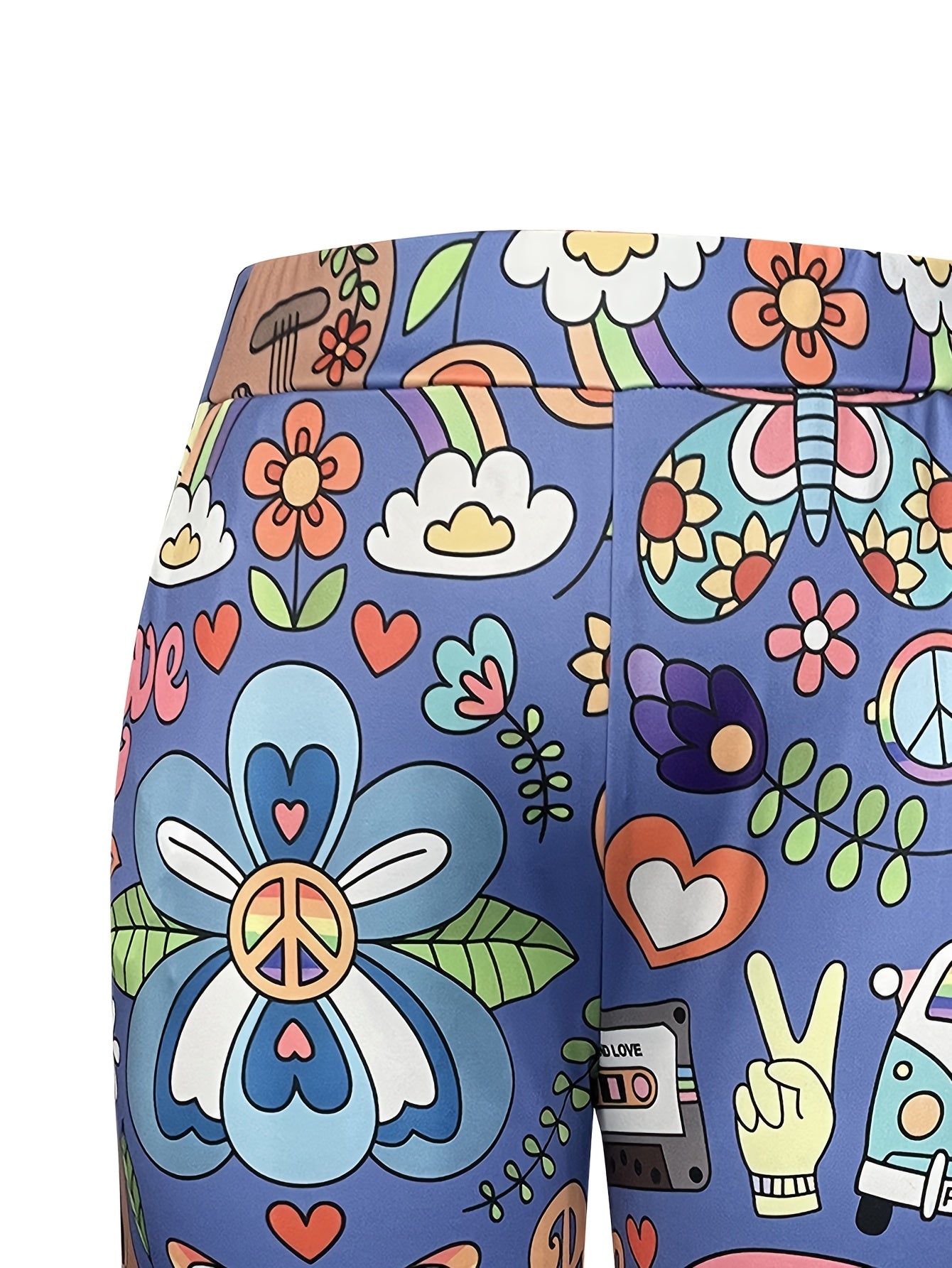 Women's Plus Size Floral Print Capri Pants High-Rise Mid-Thigh Comfortable Allseason