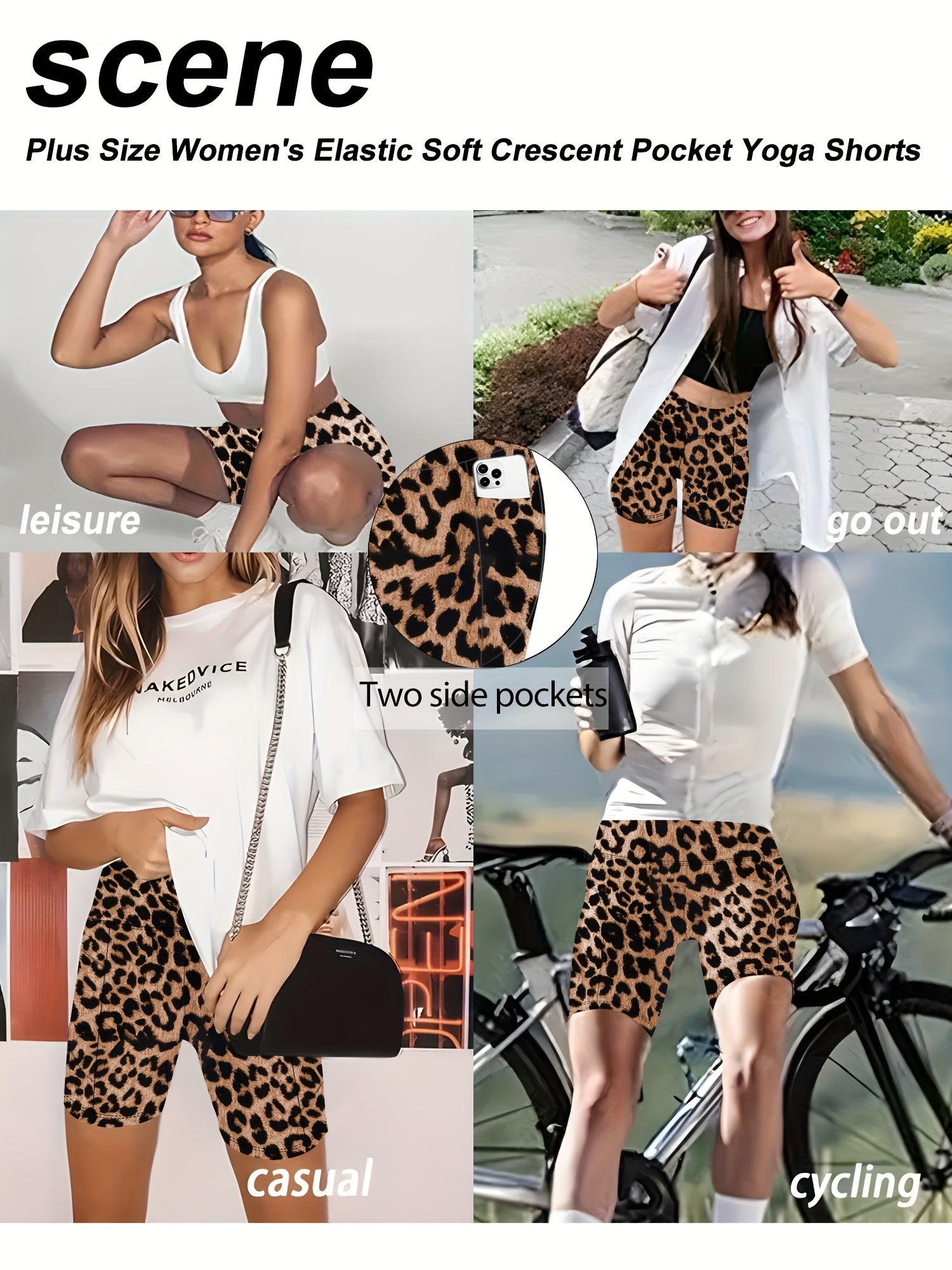 Plus Size High-Waisted Shorts With Pockets Spring Summer Denim Women