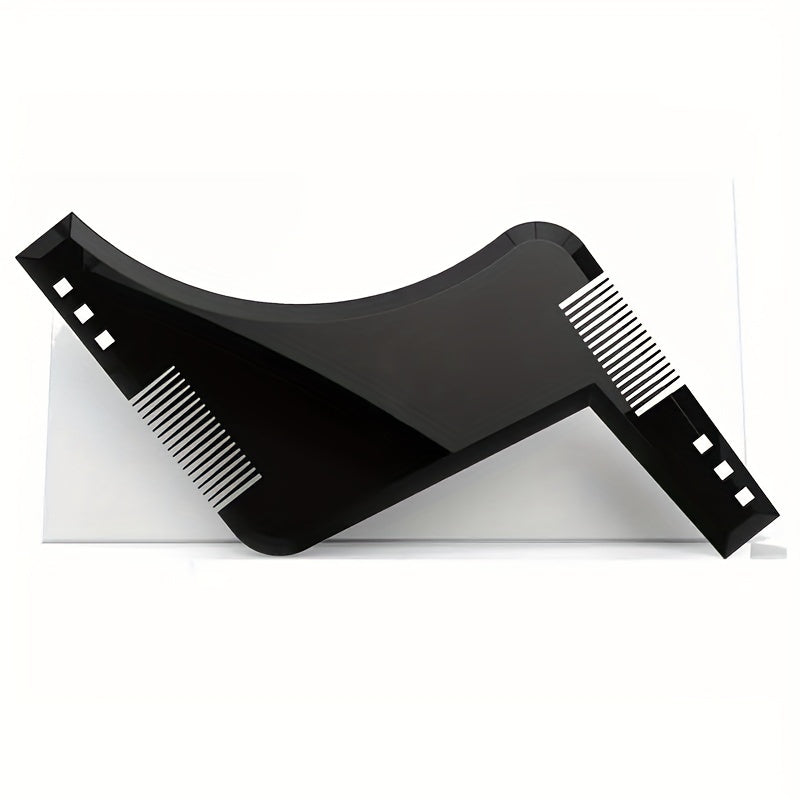 Peine y plantilla para dar forma a la barba de hombre para el cuidado y peinado diario