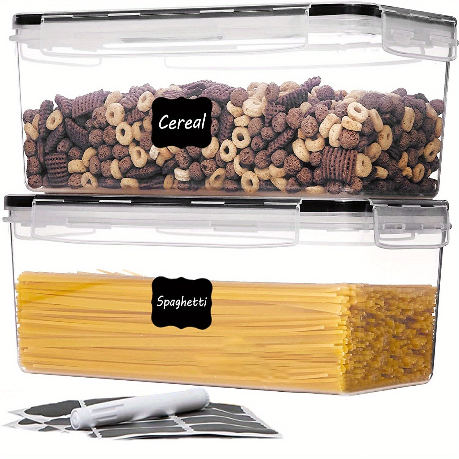 Airtight Plastic Food Storage Containers 1/2/3pcs Stackable Pantry Organizer