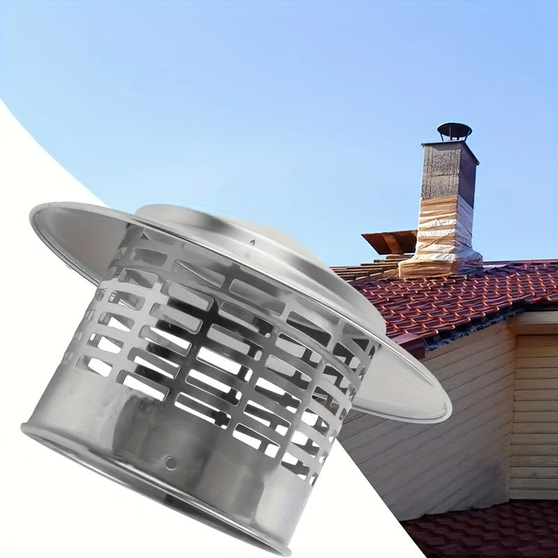 Stainless Steel Chimney Cap with Screen for Fireplace and Outdoor Stove Ventilation