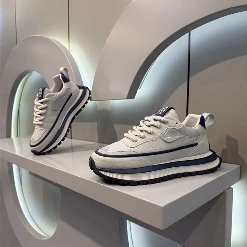 Men's Black Casual Sneakers with PU Upper Non-Slip PVC Sole for Running and Daily Wear