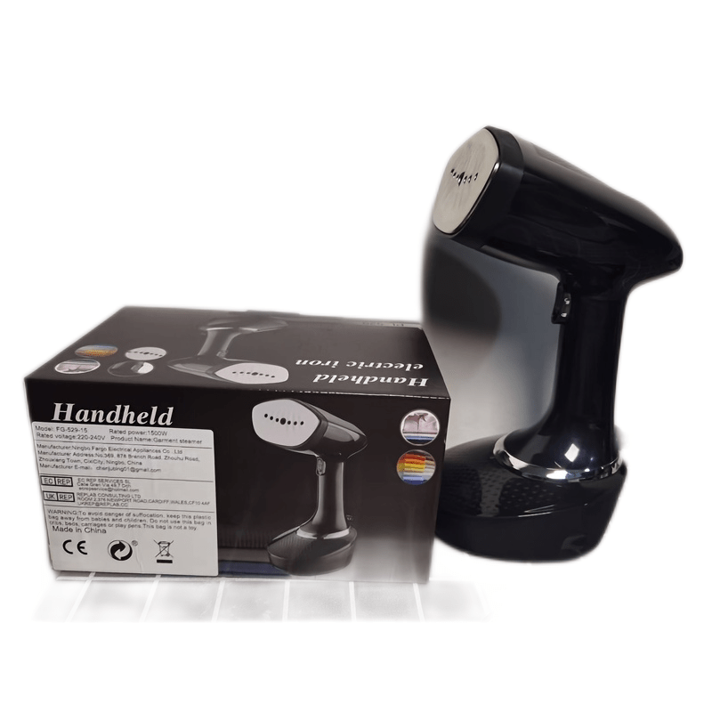 Evropa vilkasi bilan portativ qo'lga olinadigan kiyim bug'lagichi, 175V-265V da ishlaydi, kiyim va uyda foydalanish uchun ideal, batareya kerak emas.